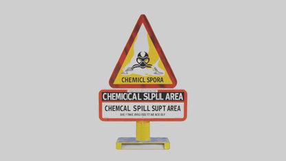 Chemical Spill Area Caution Sign model 3D model