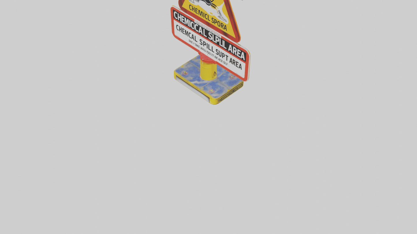 Chemical Spill Area Caution Sign model 3D model