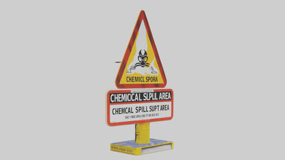 Chemical Spill Area Caution Sign model 3D model