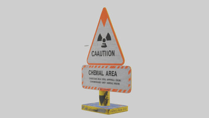 Chemical Spill Area Caution Sign model 3D model