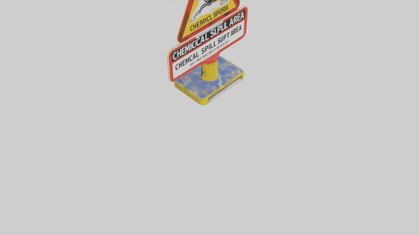 Chemical Spill Area Caution Sign model 3D model