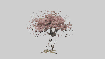 3D model Cherry tree model VR / AR / low-poly