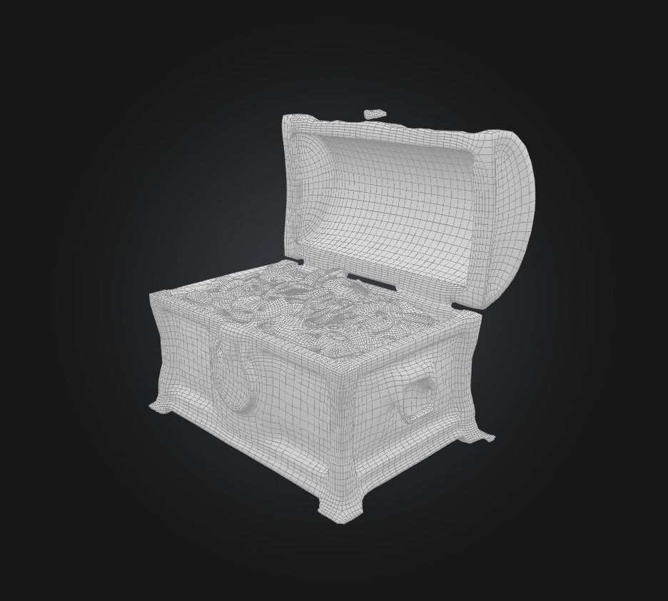 3D model chest VR / AR / low-poly
