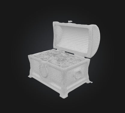 3D model chest VR / AR / low-poly