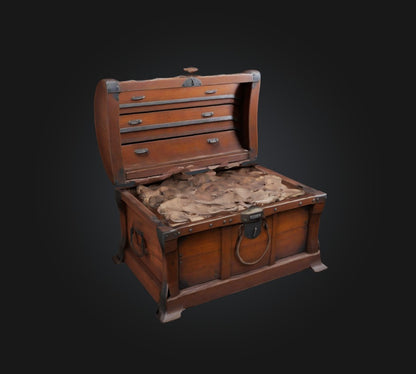 3D model chest VR / AR / low-poly