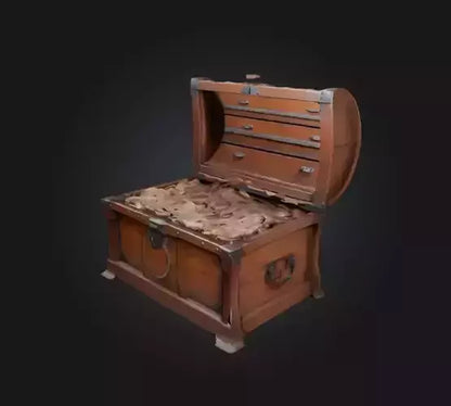 3D model chest VR / AR / low-poly