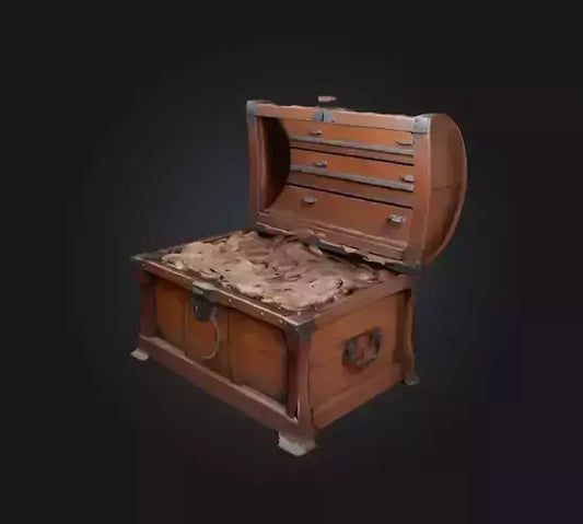 3D model chest VR / AR / low-poly