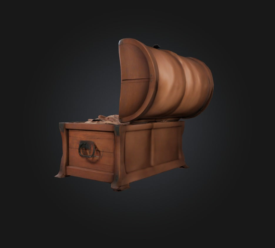 3D model chest VR / AR / low-poly