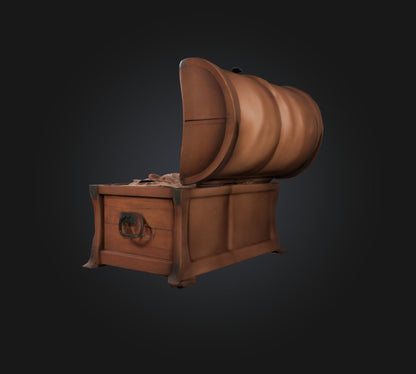 3D model chest VR / AR / low-poly