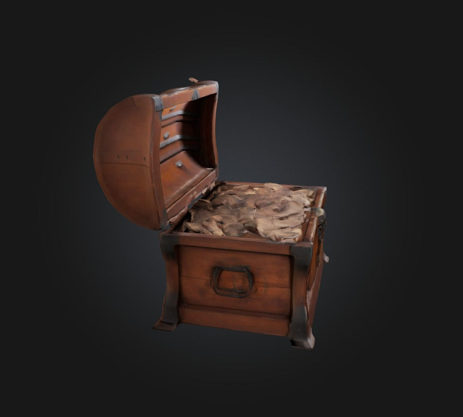 3D model chest VR / AR / low-poly