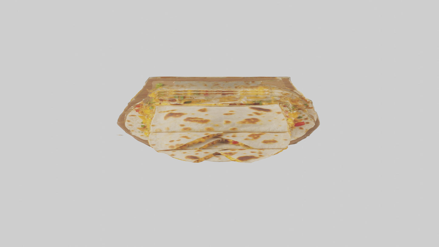 Chicken and cheese quesadilla model 3D model