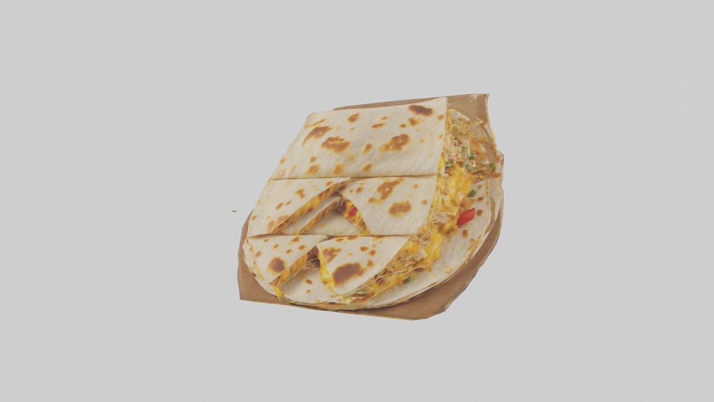 Chicken and cheese quesadilla model 3D model