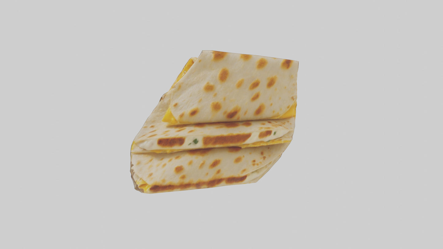 Chicken and cheese quesadilla model 3D model