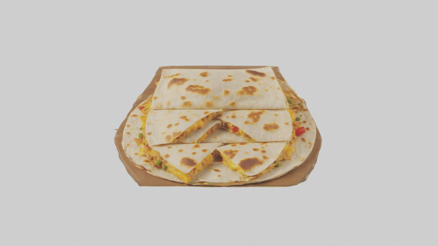Chicken and cheese quesadilla model 3D model