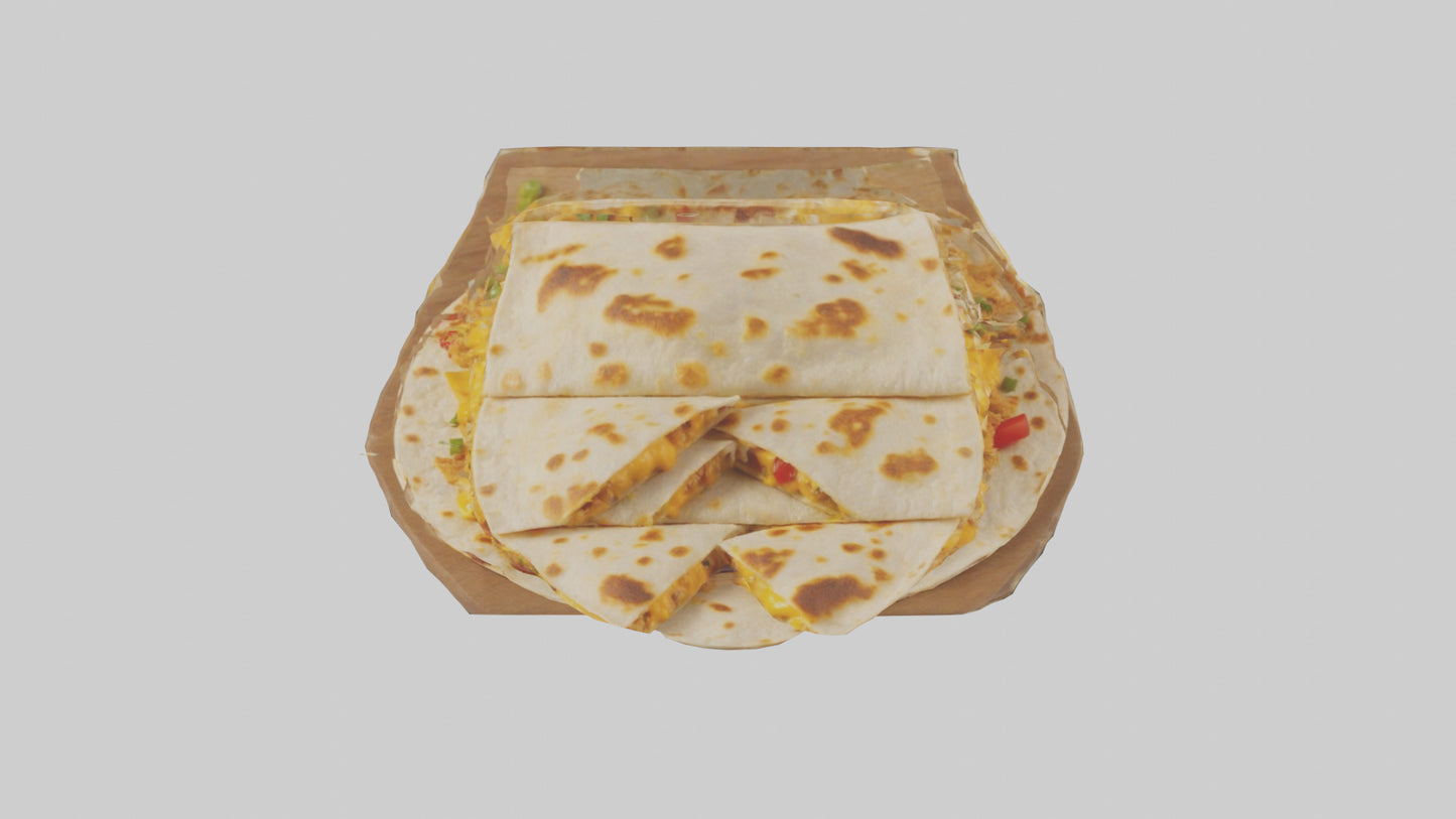 Chicken and cheese quesadilla model 3D model