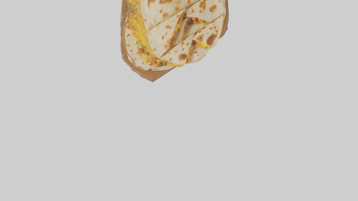 Chicken and cheese quesadilla model 3D model
