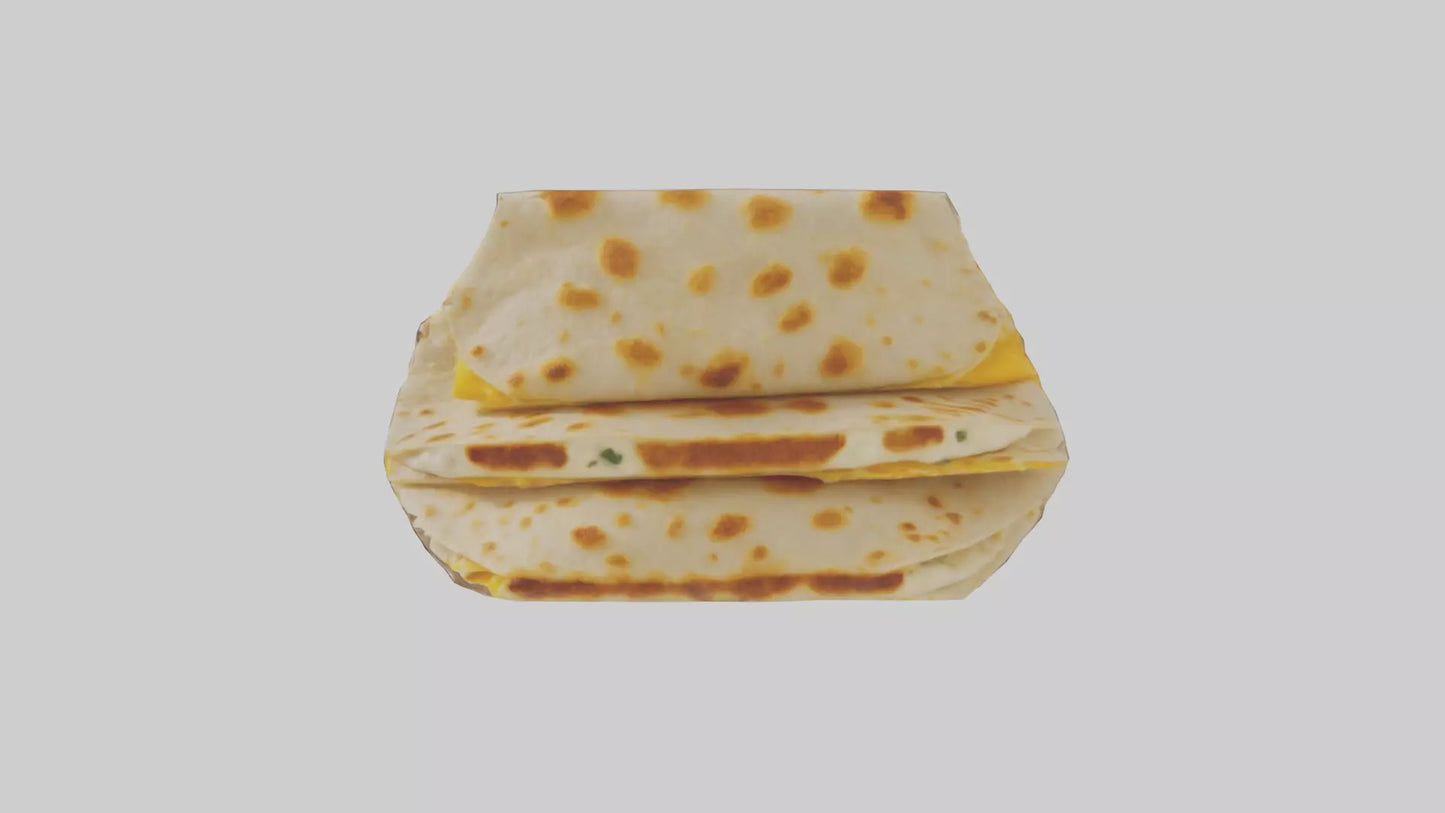 Chicken and cheese quesadilla model 3D model