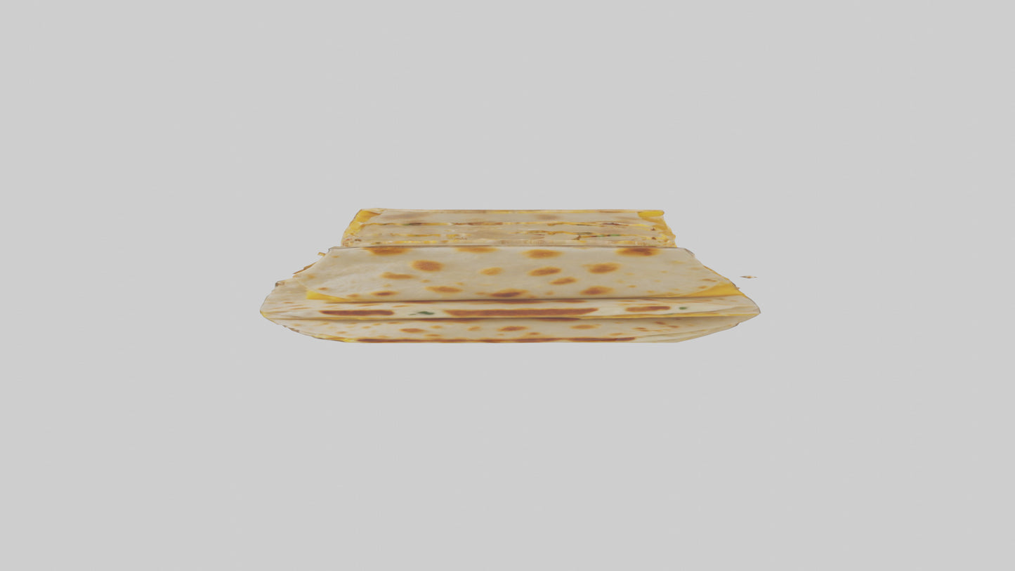 Chicken and cheese quesadilla model 3D model