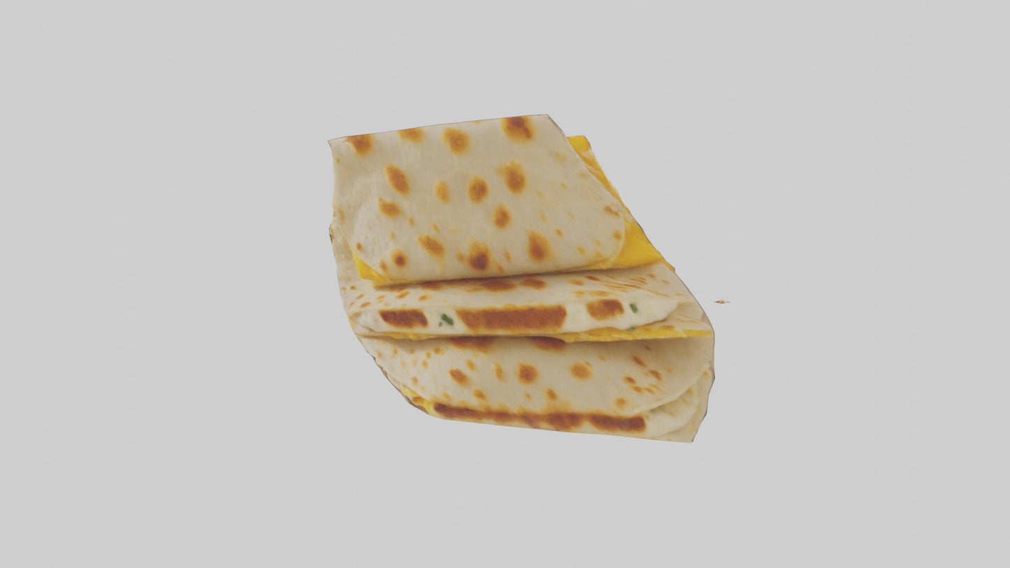 Chicken and cheese quesadilla model 3D model