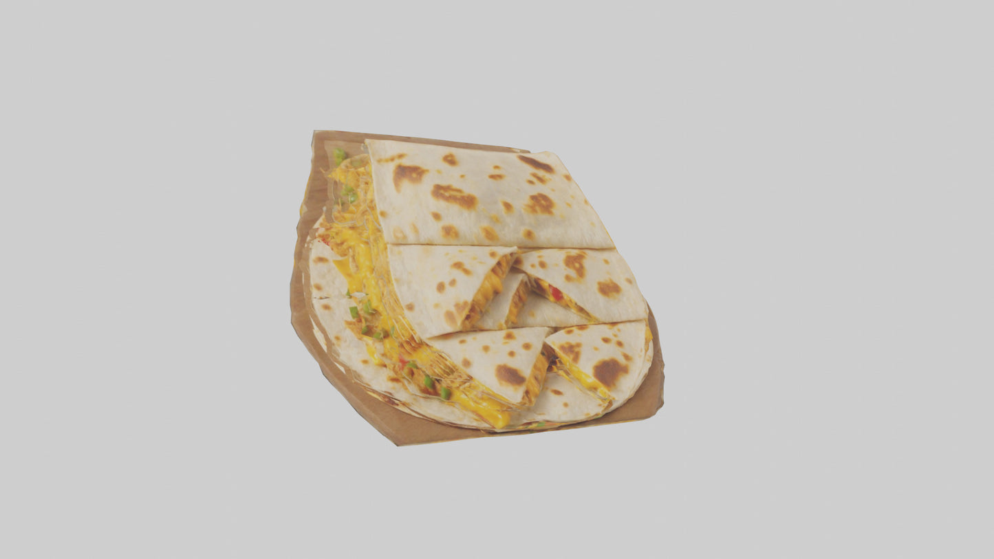 Chicken and cheese quesadilla model 3D model