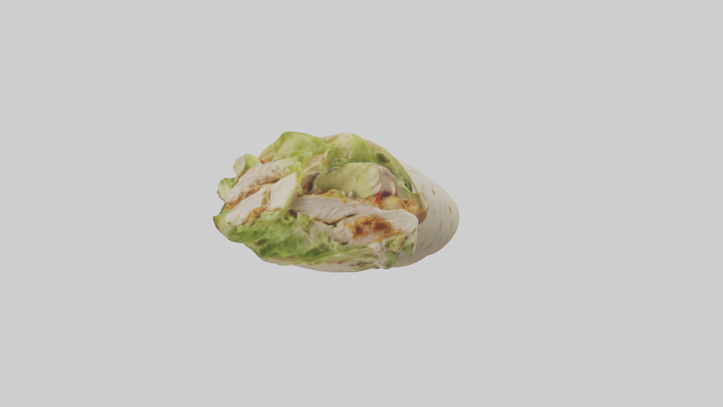 Chicken bacon ranch sandwich model VR / AR / low-poly