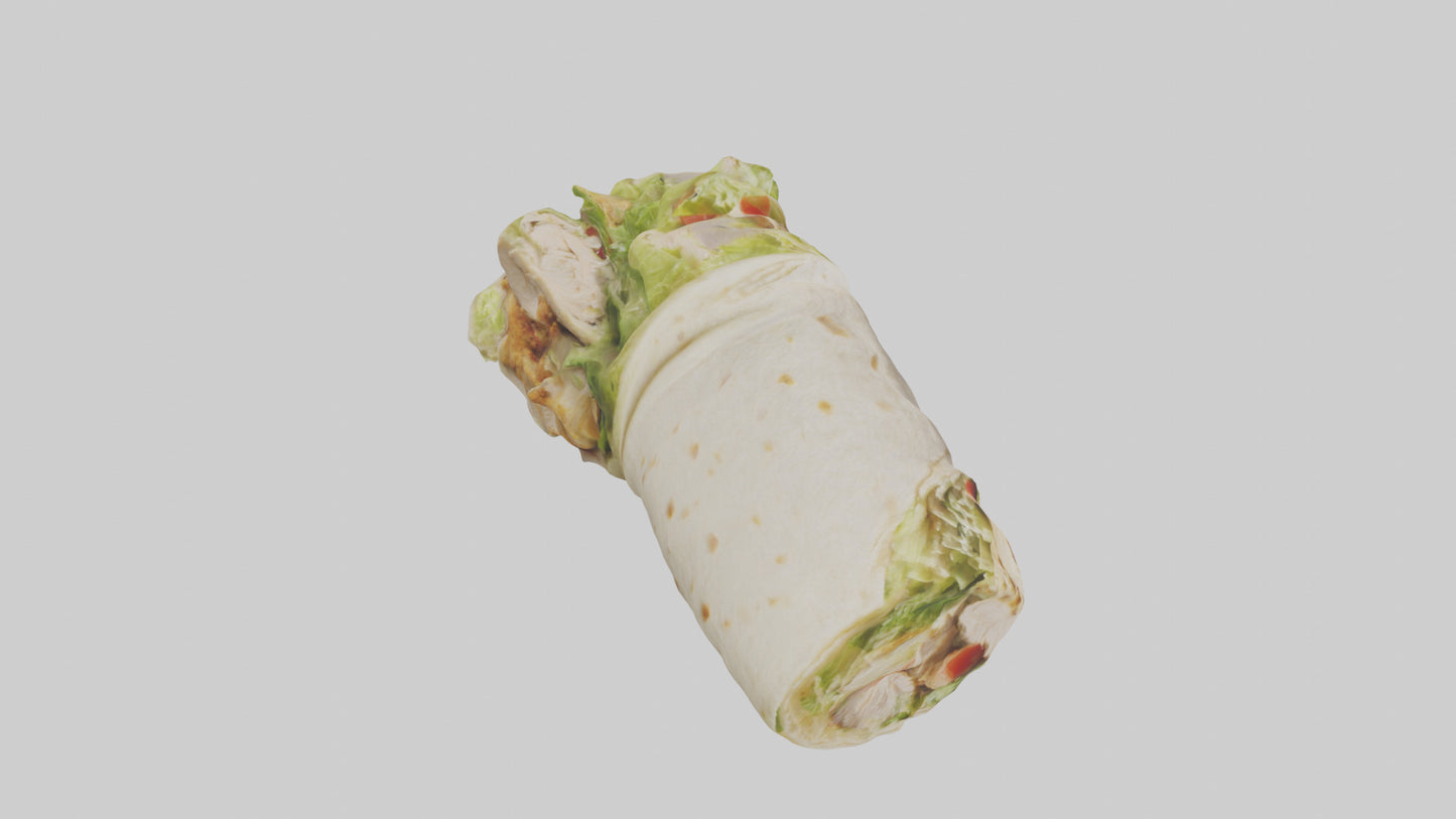 Chicken bacon ranch sandwich model VR / AR / low-poly