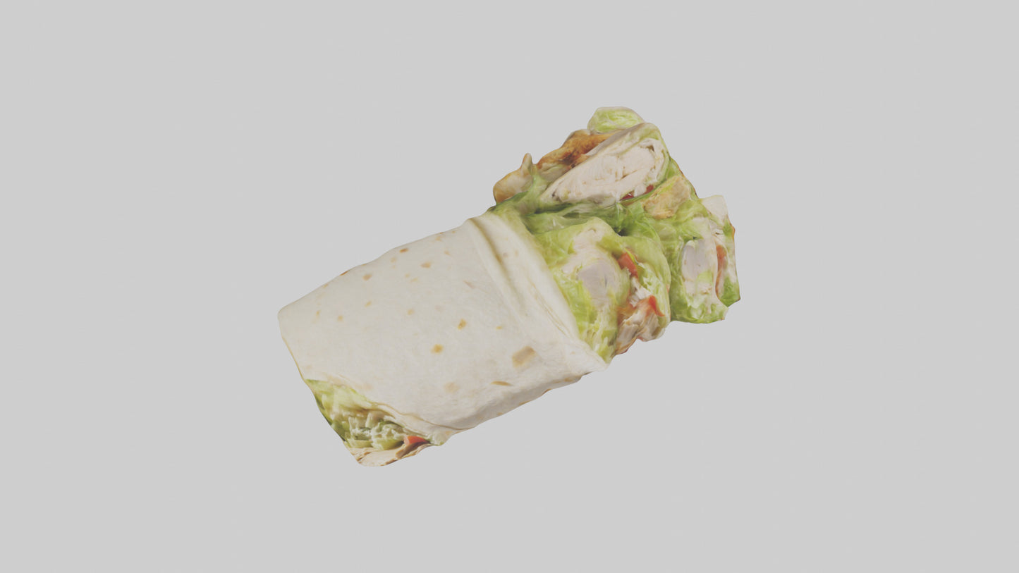 Chicken bacon ranch sandwich model VR / AR / low-poly