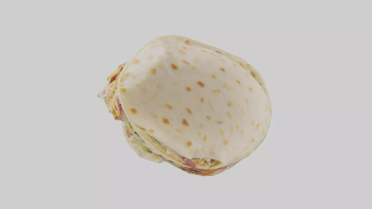 Chicken bacon ranch wrap model 3D model