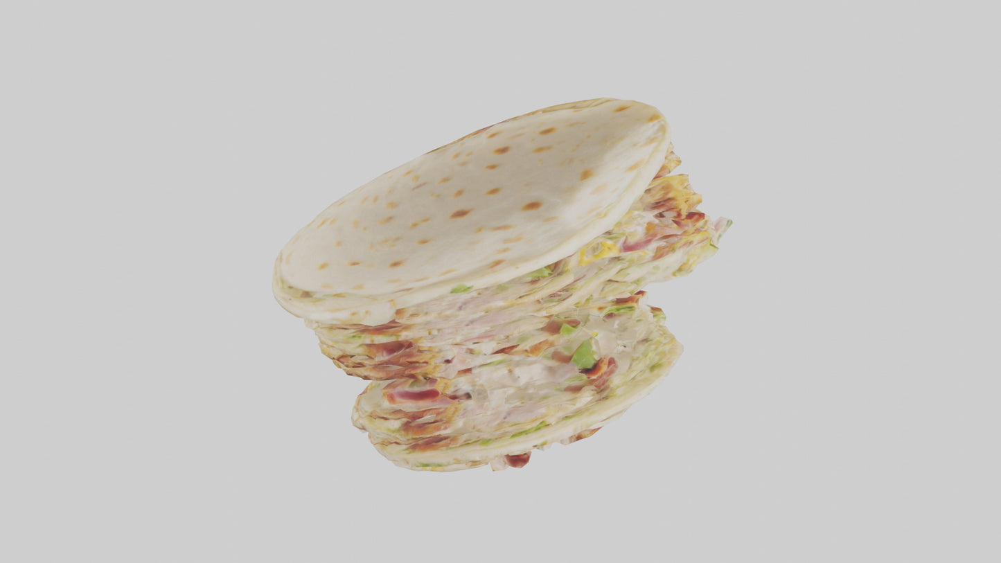 Chicken bacon ranch wrap model 3D model