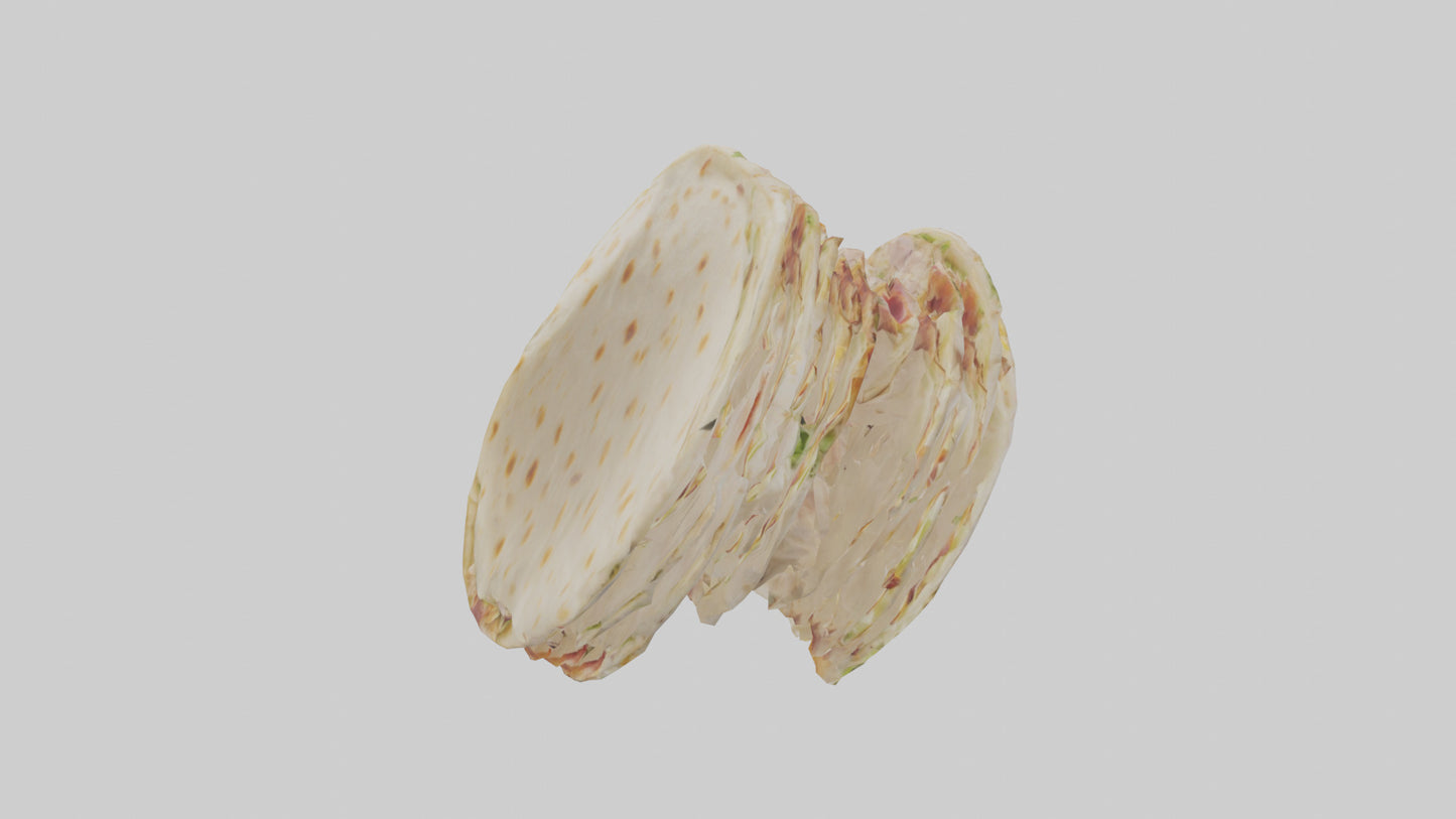 Chicken bacon ranch wrap model 3D model
