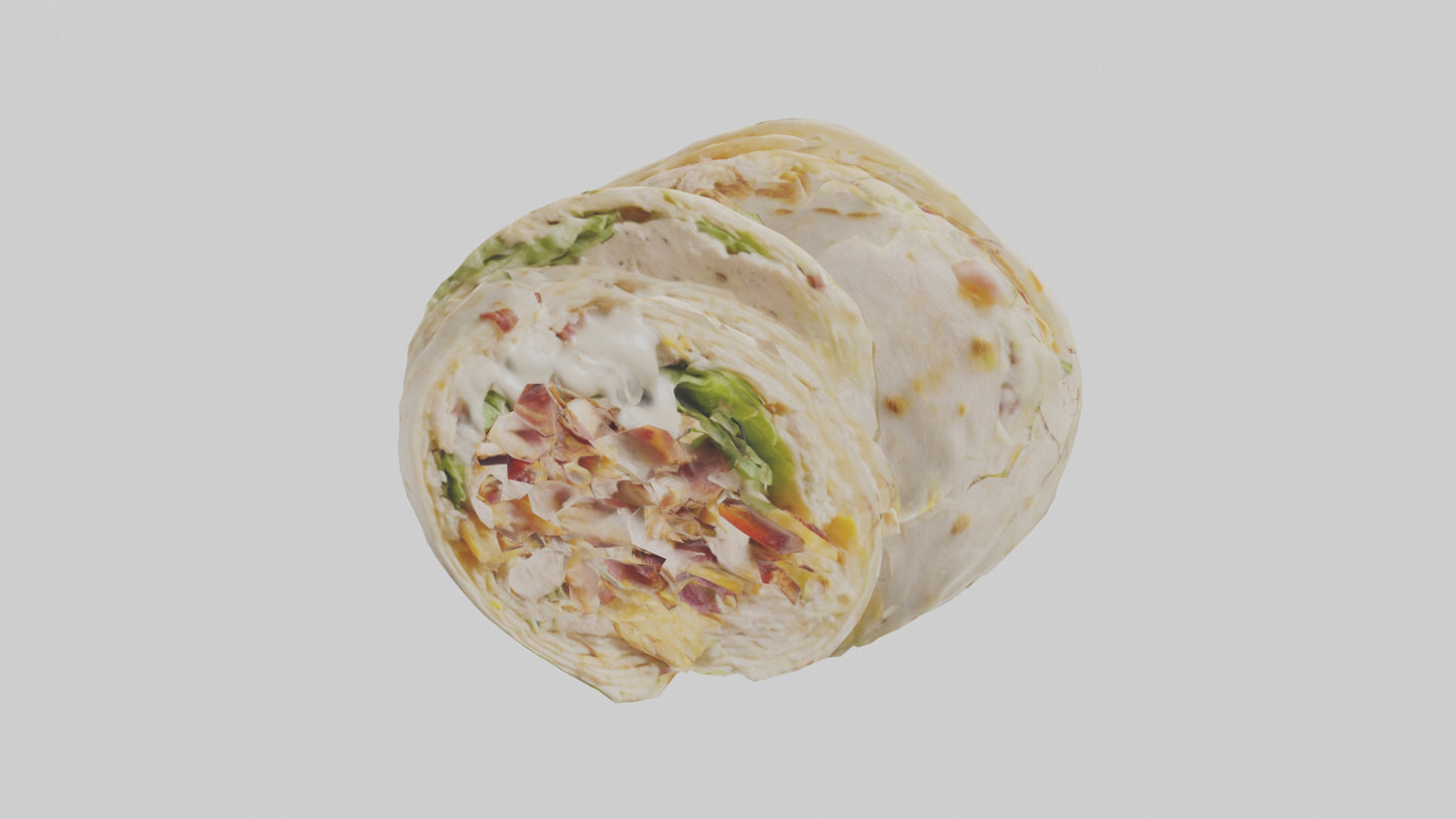 Chicken bacon ranch wrap model 3D model