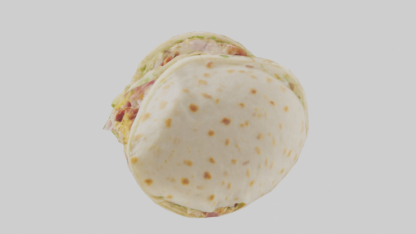Chicken bacon ranch wrap model 3D model
