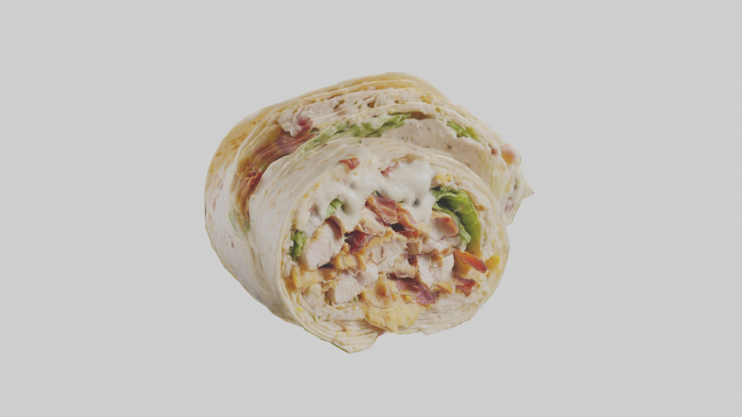 Chicken bacon ranch wrap model 3D model