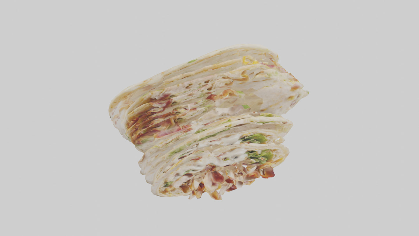 Chicken bacon ranch wrap model 3D model