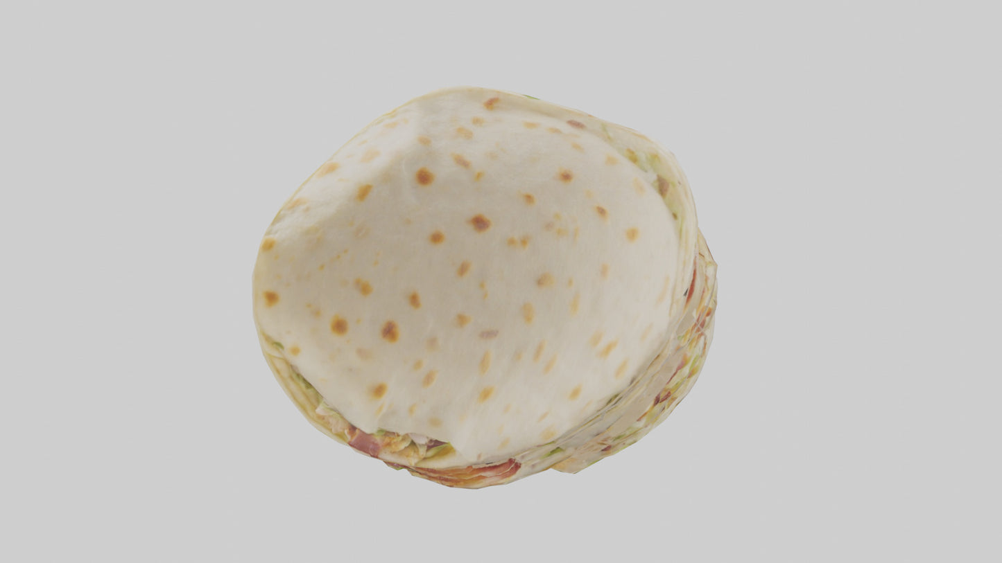 Chicken bacon ranch wrap model 3D model