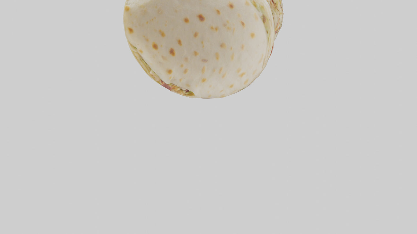 Chicken bacon ranch wrap model 3D model