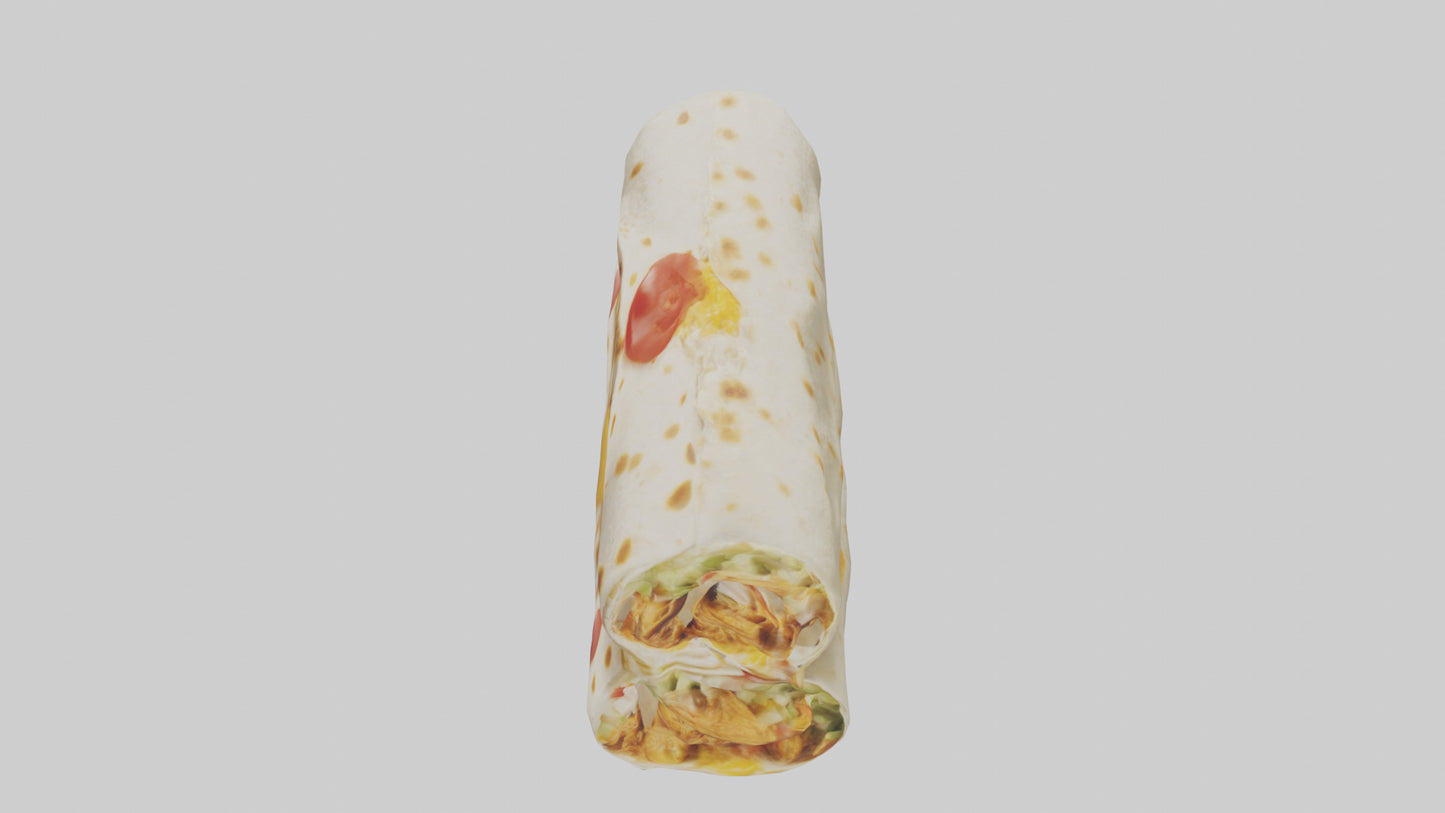 Chicken burrito model 3D model