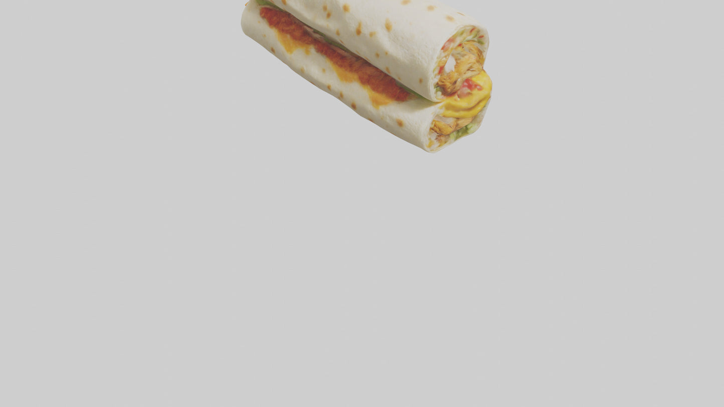 Chicken burrito model 3D model