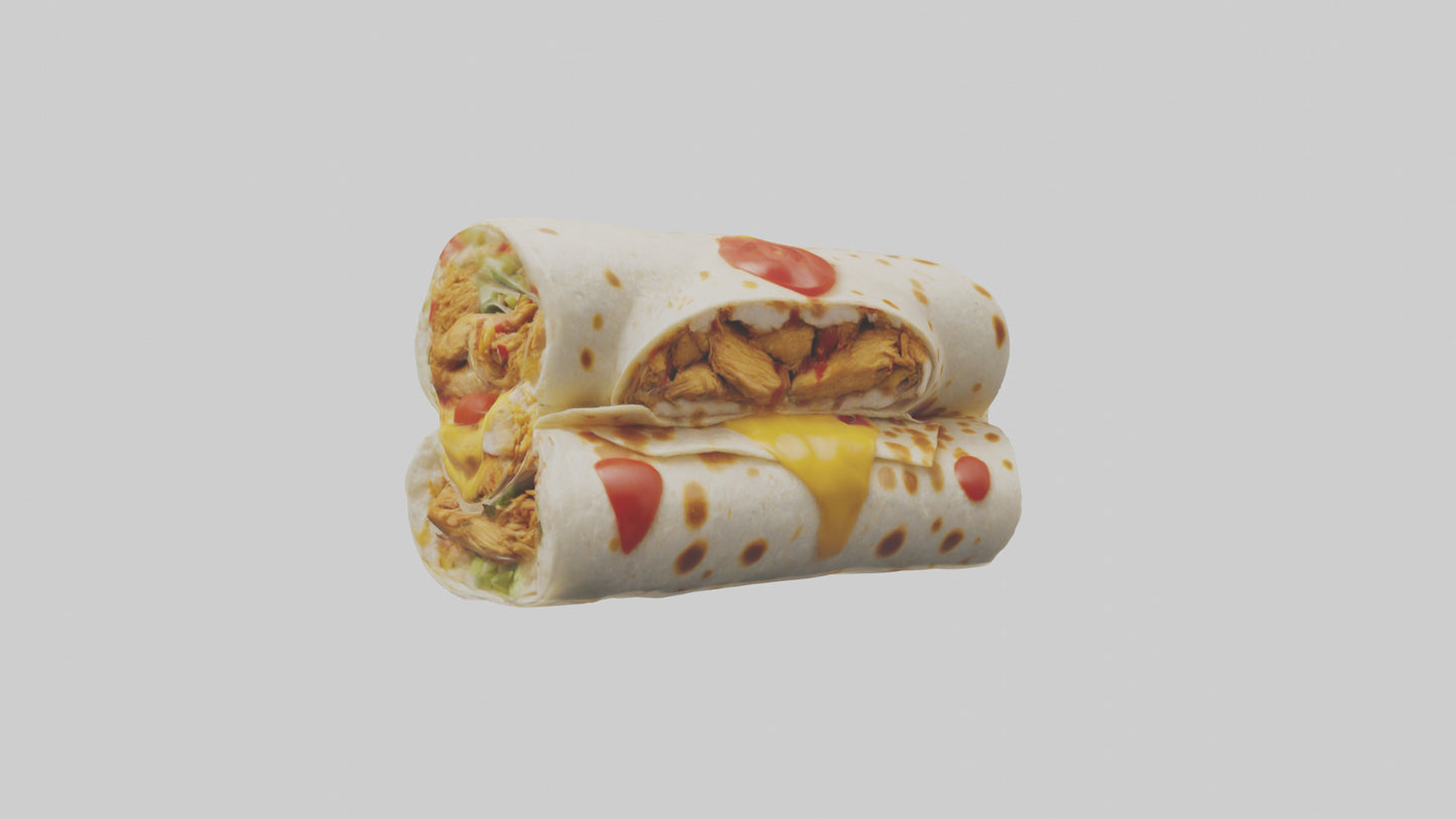 Chicken burrito model 3D model