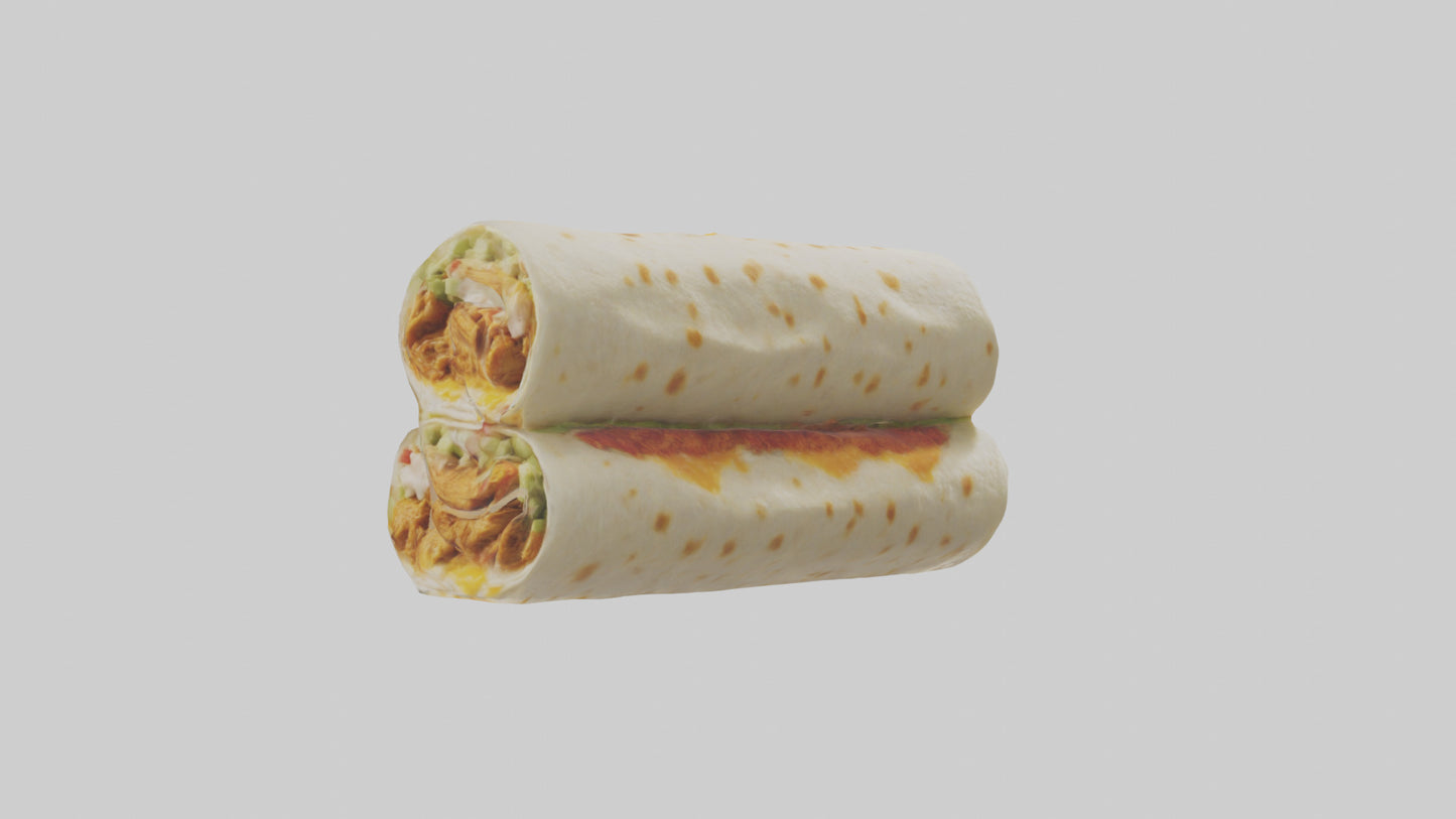 Chicken burrito model 3D model