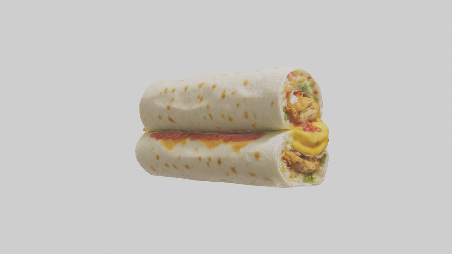 Chicken burrito model 3D model