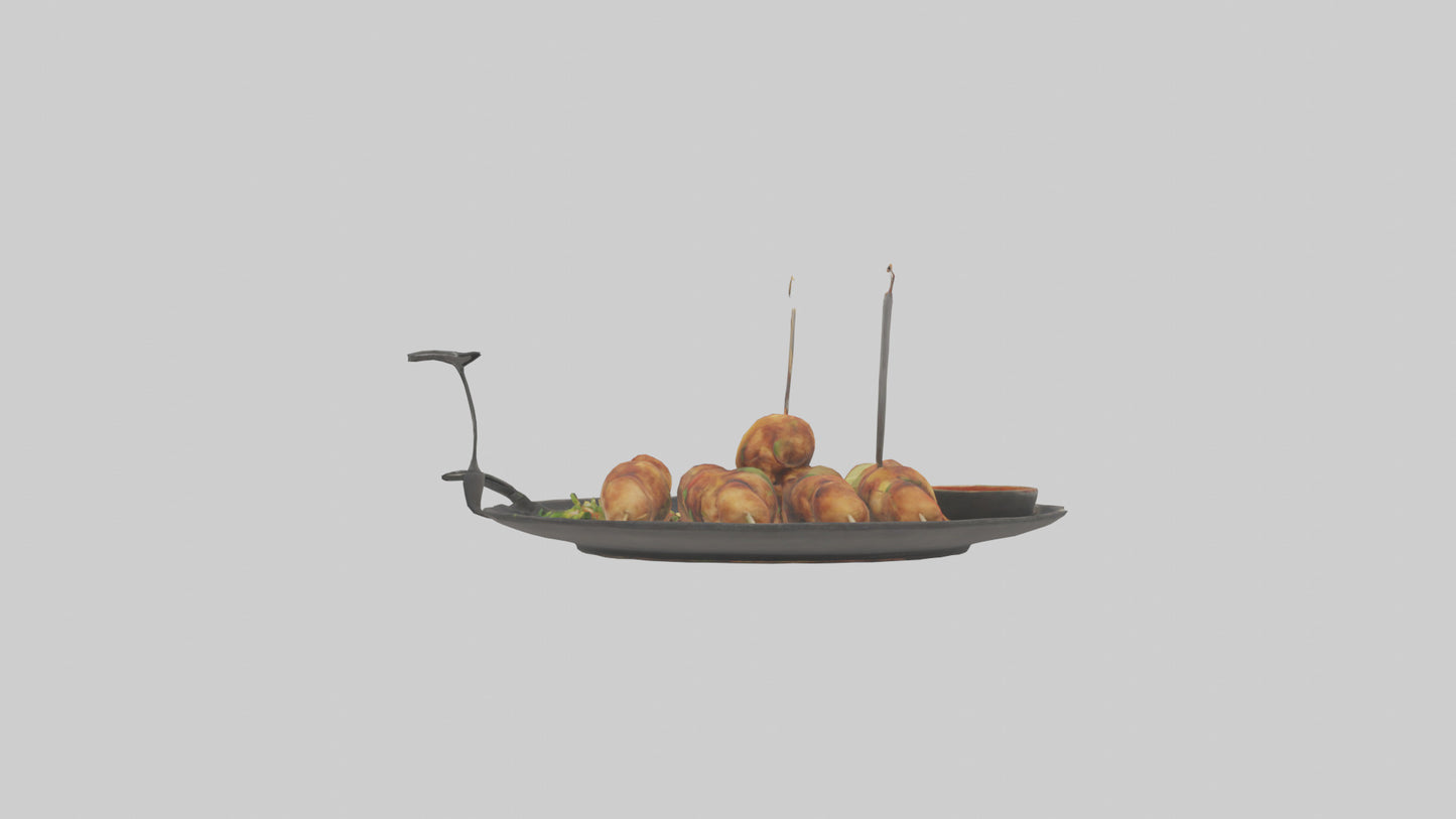 Chicken fried chicken model VR / AR / low-poly