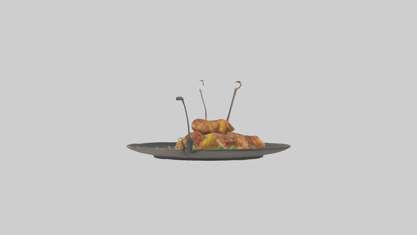 Chicken fried chicken model VR / AR / low-poly