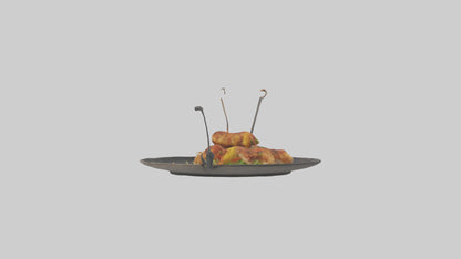 Chicken fried chicken model VR / AR / low-poly