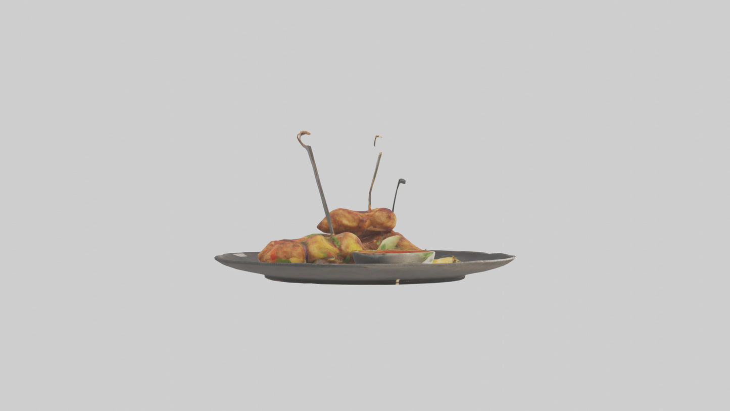 Chicken fried chicken model VR / AR / low-poly