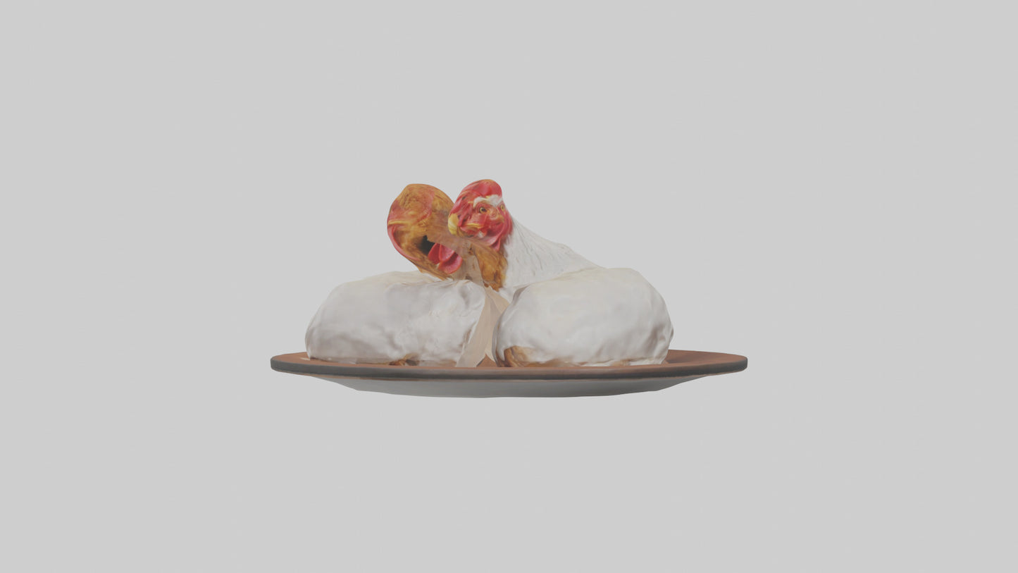 Chicken fried chicken model VR / AR / low-poly