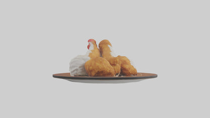Chicken fried chicken model VR / AR / low-poly