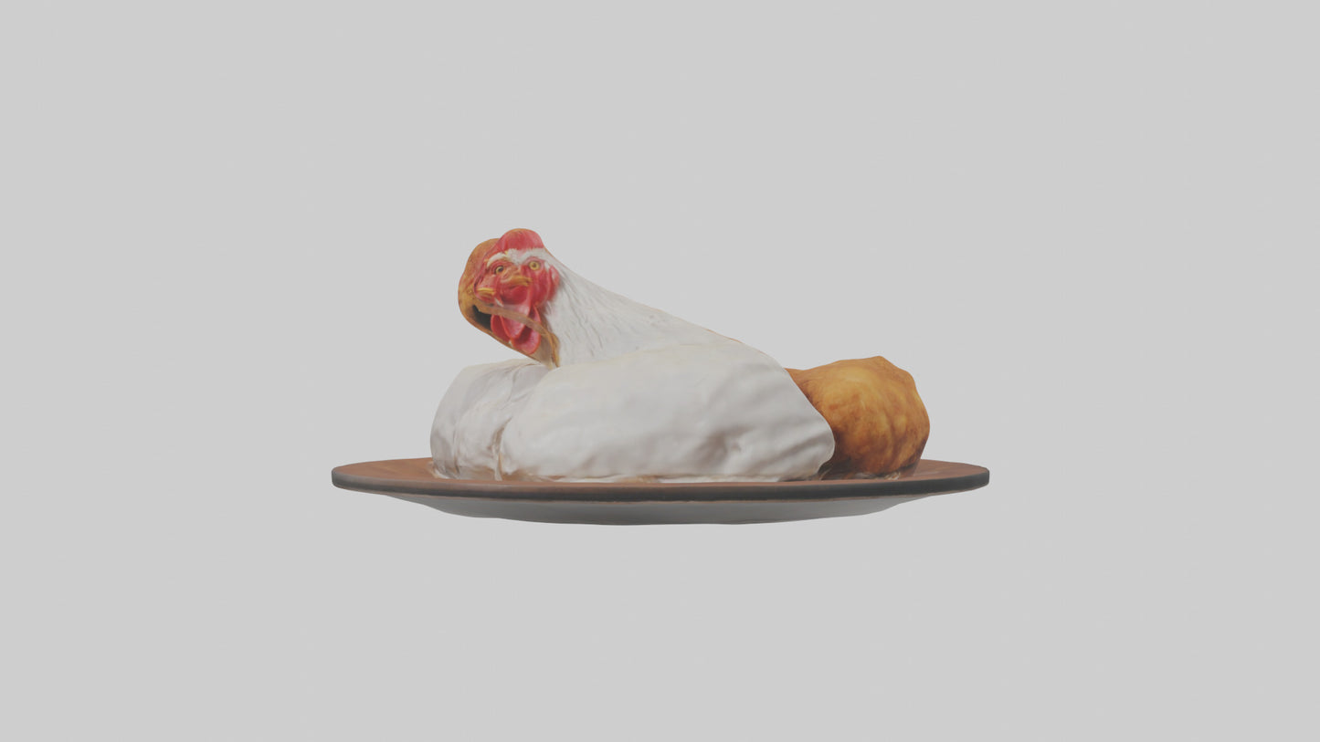 Chicken fried chicken model VR / AR / low-poly