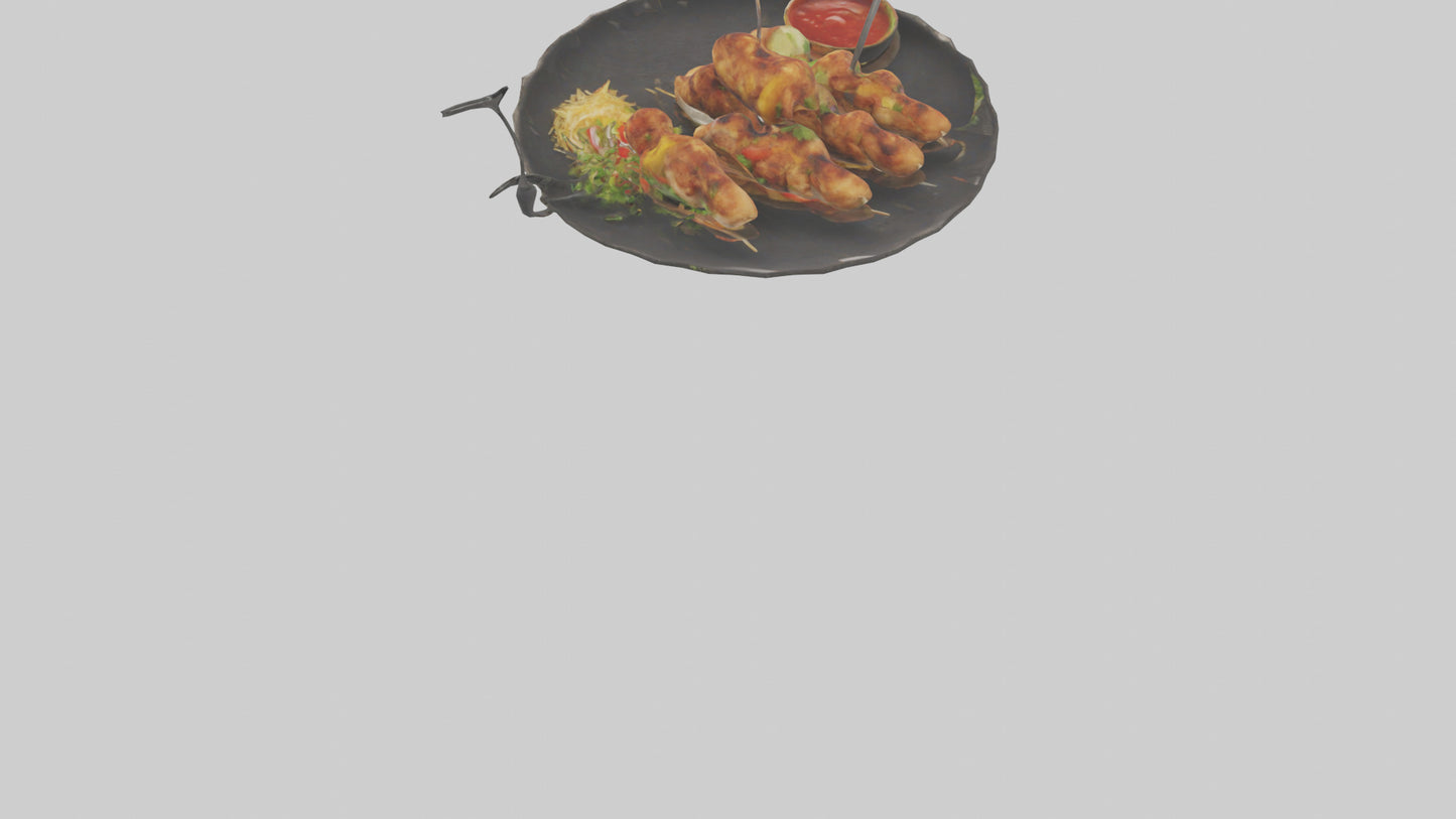 Chicken fried chicken model VR / AR / low-poly