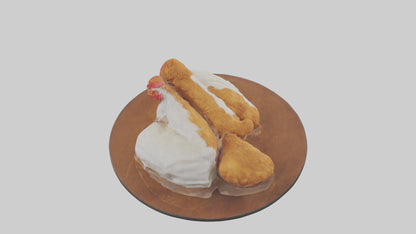 Chicken fried chicken model VR / AR / low-poly